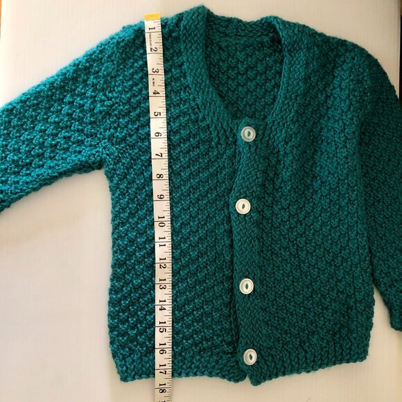 Hand knitted unisex jacket, Handmade cardigan for toddler - Picture 11 of 11